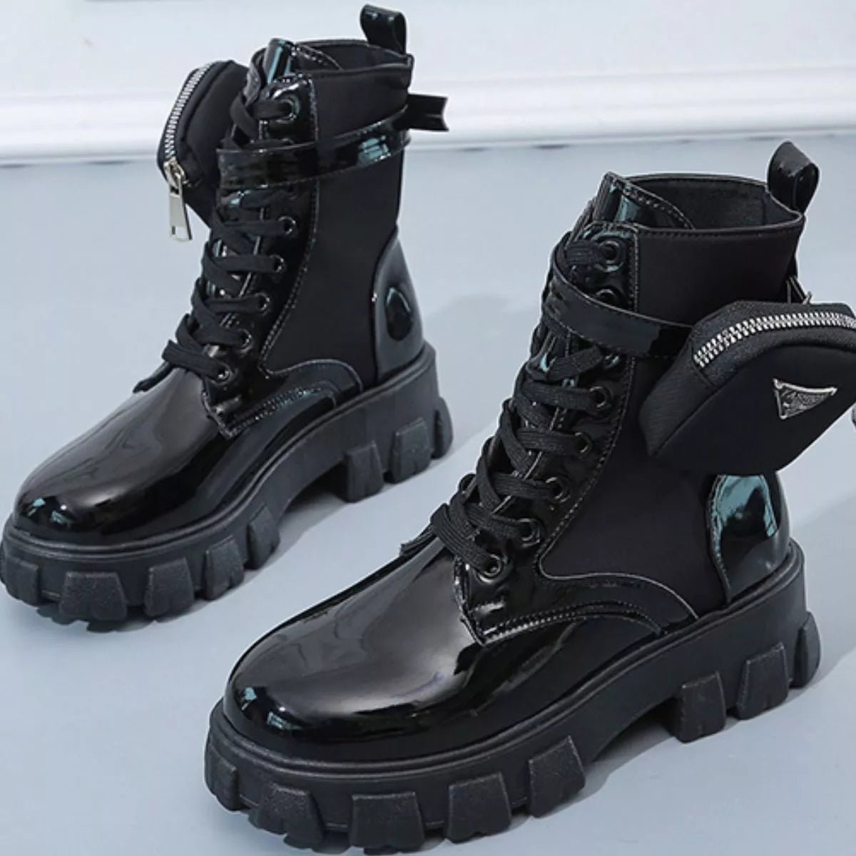 Lace Up Platform Ankle Boots -Platform Boots- Melted Glam LLC