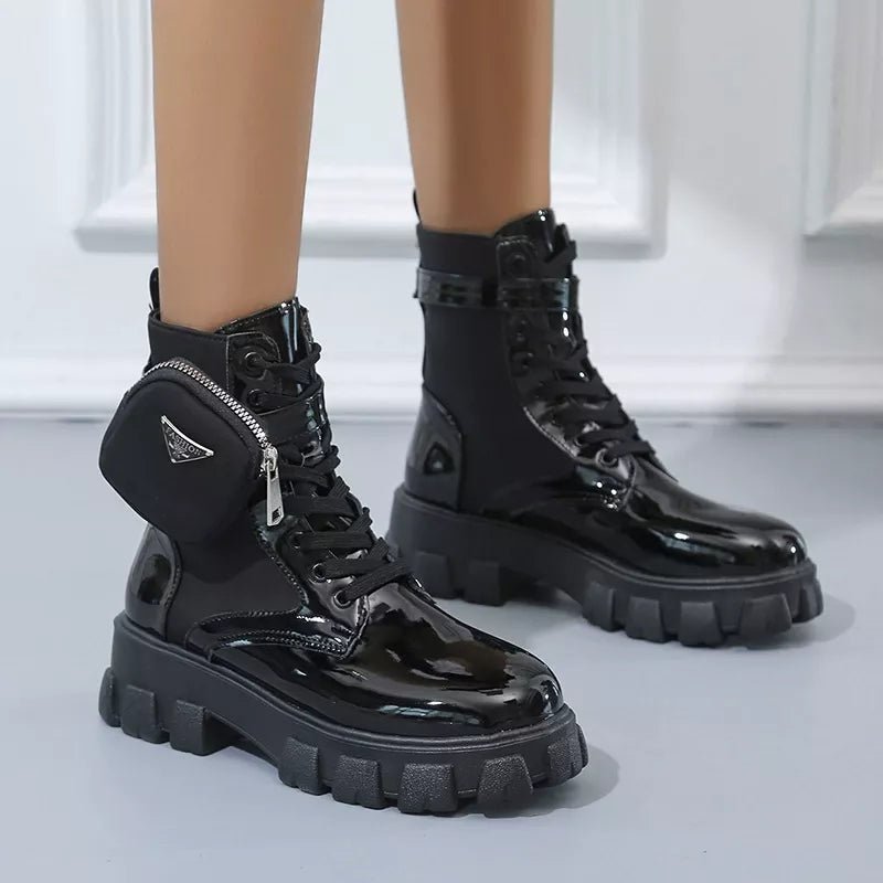 Lace Up Platform Ankle Boots -Platform Boots- Melted Glam LLC