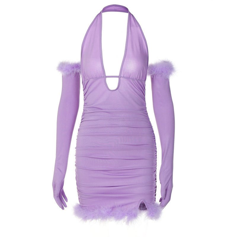 Women Short Skirt Halter Neck Back Dress -Dress- Melted Glam LLC