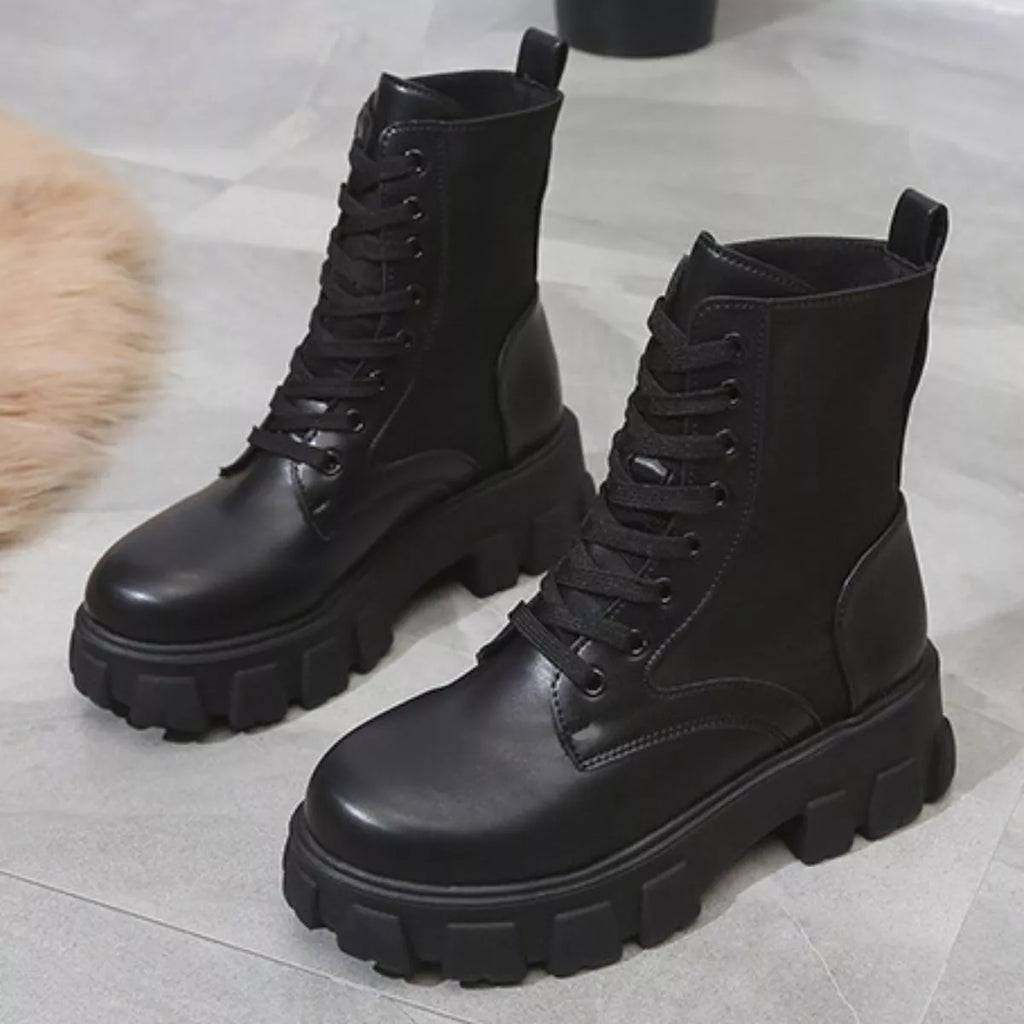 Lace Up Platform Ankle Boots -Platform Boots- Melted Glam LLC