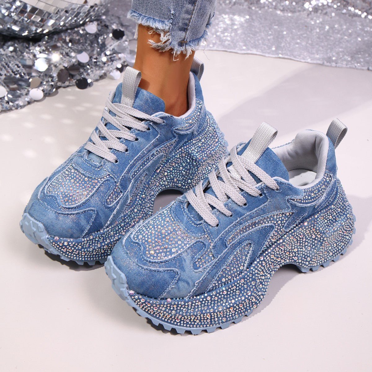 Women's Height-Increasing Platform Sneakers - Thick Sole Casual Shoes -Women's Shoes- Melted Glam LLC