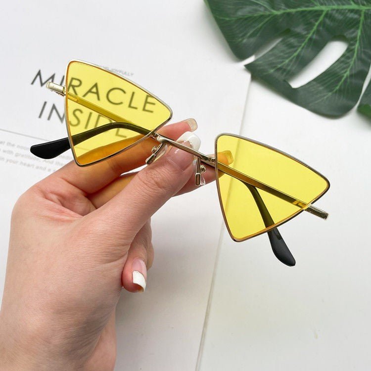Cat Eye Sunglasses Rimless Cateye Sunglasses Retro Vintage Narrow Triangle Glasses for Women MenModern Retro Triangle Elegant Sunglasses For Women New Luxury Style Glasses For Women/Men New Retro Style Eyeglasses For Women -sunglasses- Melted Glam LLC