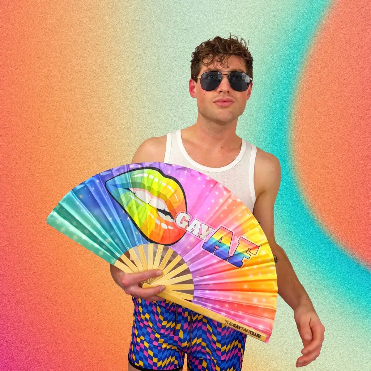 Gay AF UV-Reactive Fan -Hand Fan- Melted Glam LLC