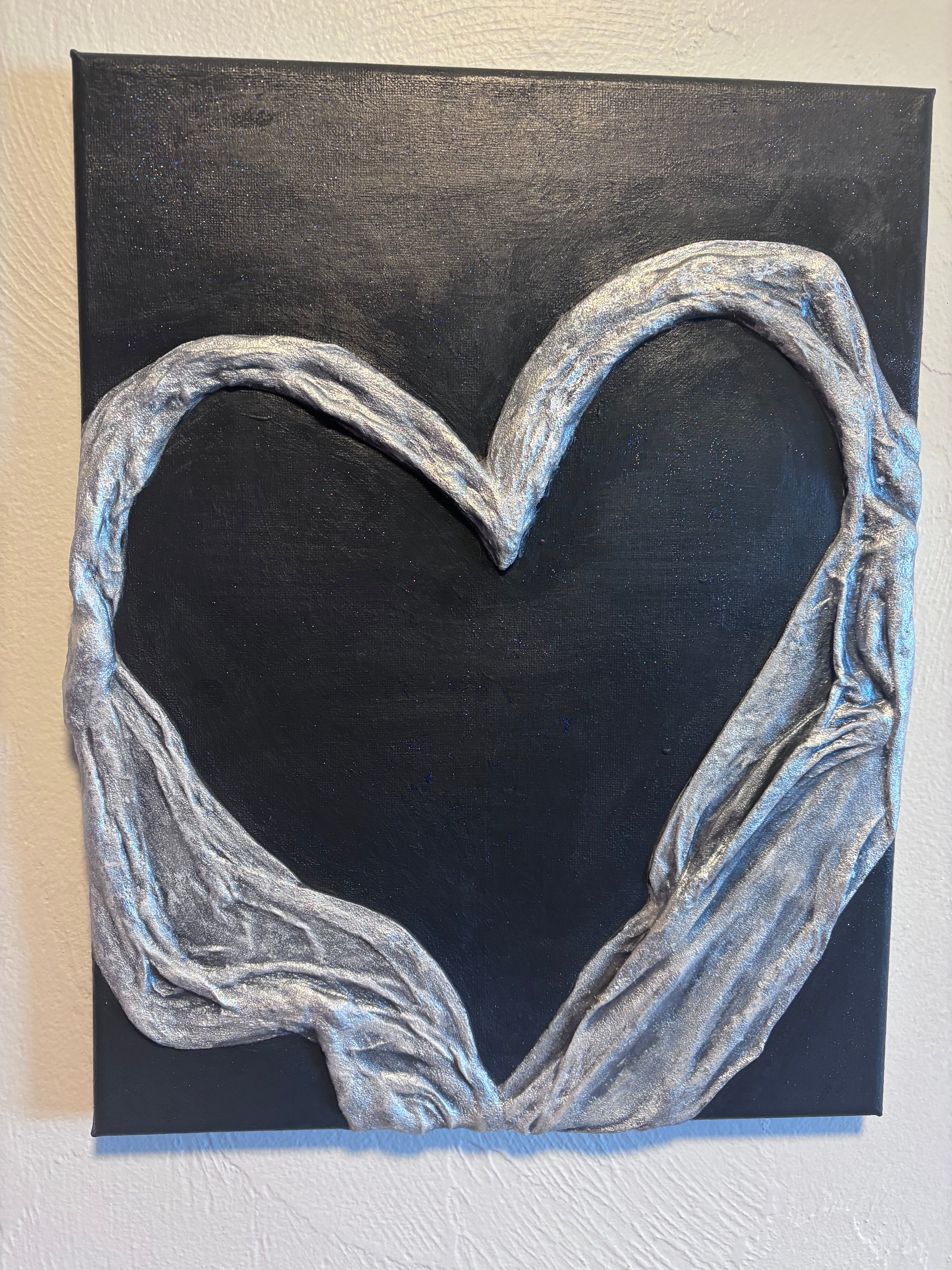 Cherish – The Gray Heart | Original Plaster Painting 11x14 | Melted Glam - Original Painting - Melted Glam LLC