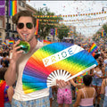 Pride Rainbow Fan -Hand Fan- Melted Glam LLC