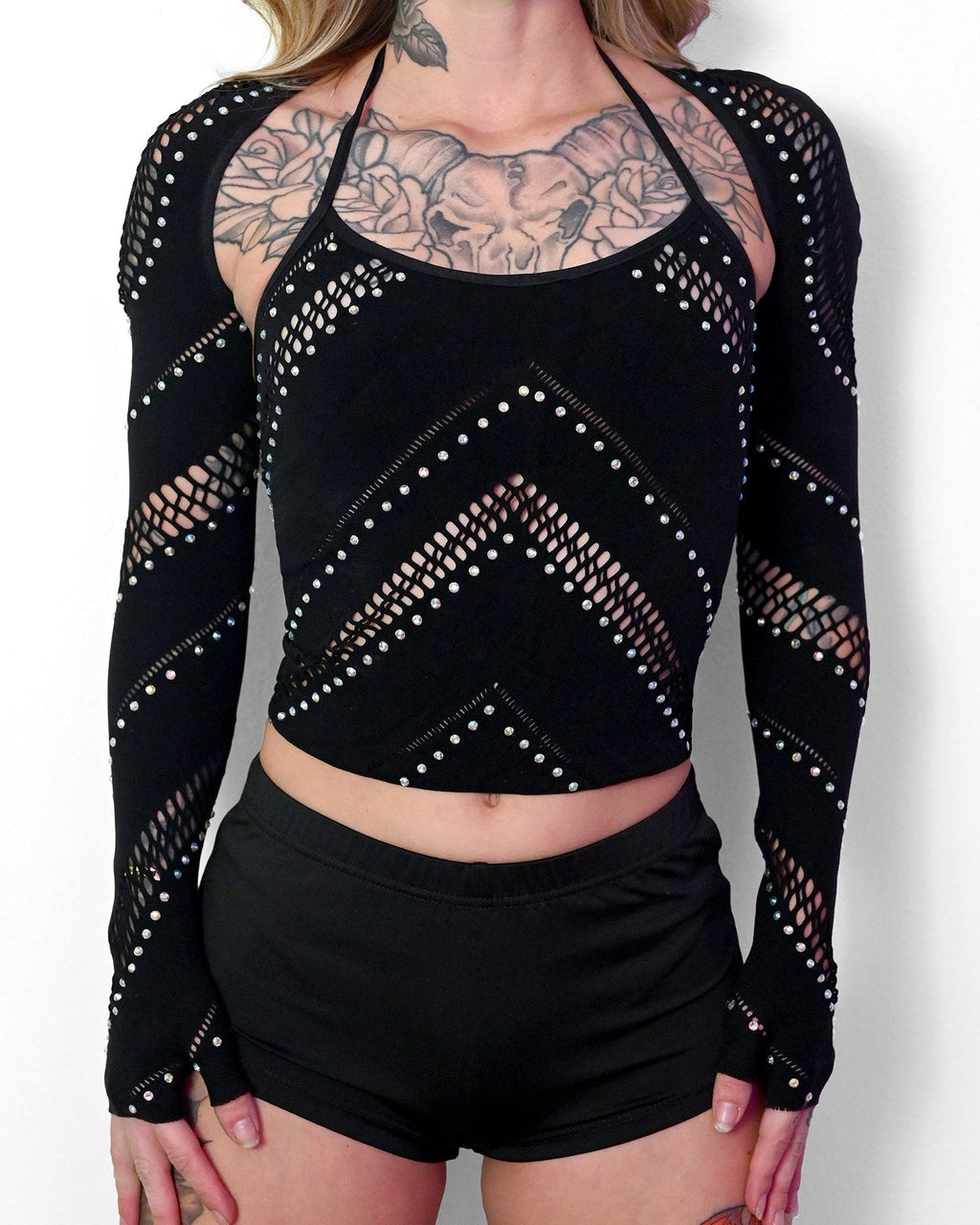 Black Halter Bolero Set -Top- Melted Glam LLC