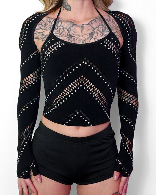 Black Halter Bolero Set -Top- Melted Glam LLC
