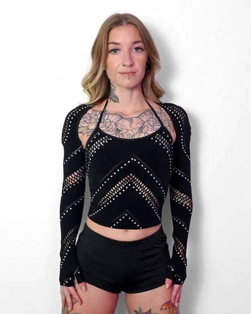Black Halter Bolero Set -Top- Melted Glam LLC