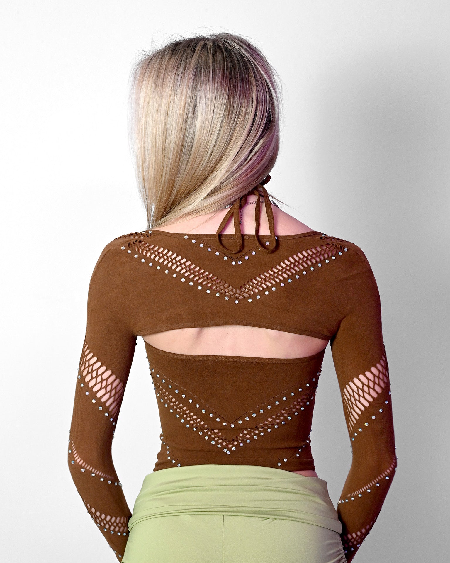 Brown Halter Bolero Set -Top- Melted Glam LLC