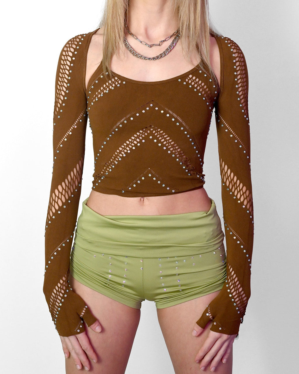 Brown Halter Bolero Set -Top- Melted Glam LLC