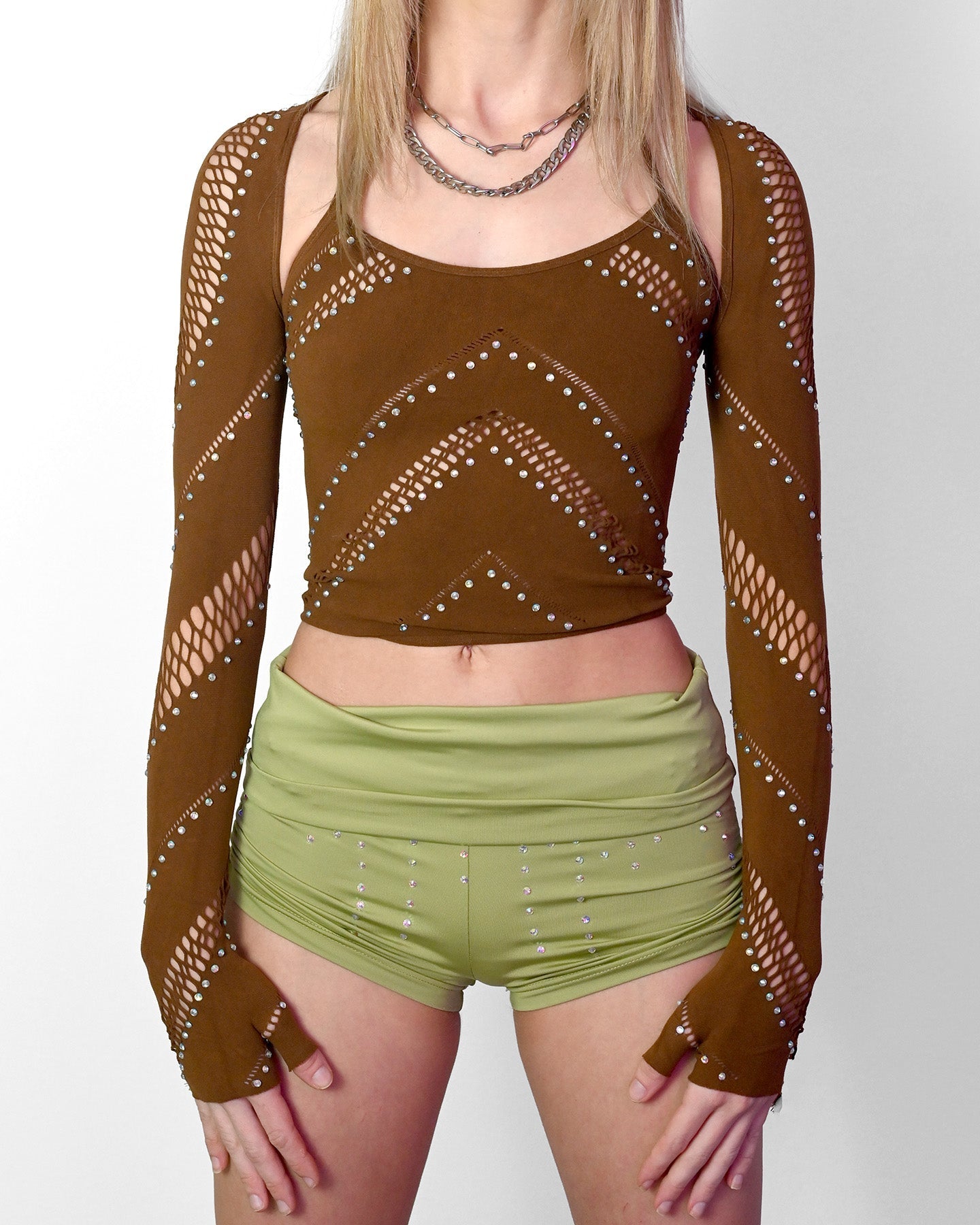Brown Halter Bolero Set -Top- Melted Glam LLC