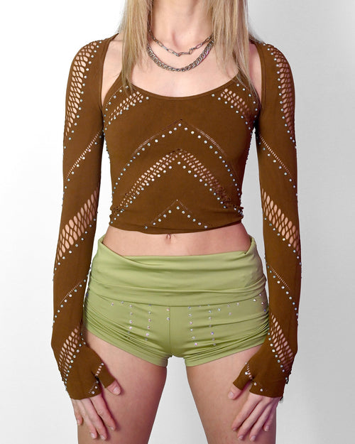 Brown Halter Bolero Set -Top- Melted Glam LLC