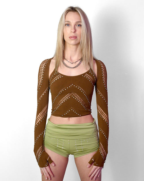 Brown Halter Bolero Set -Top- Melted Glam LLC