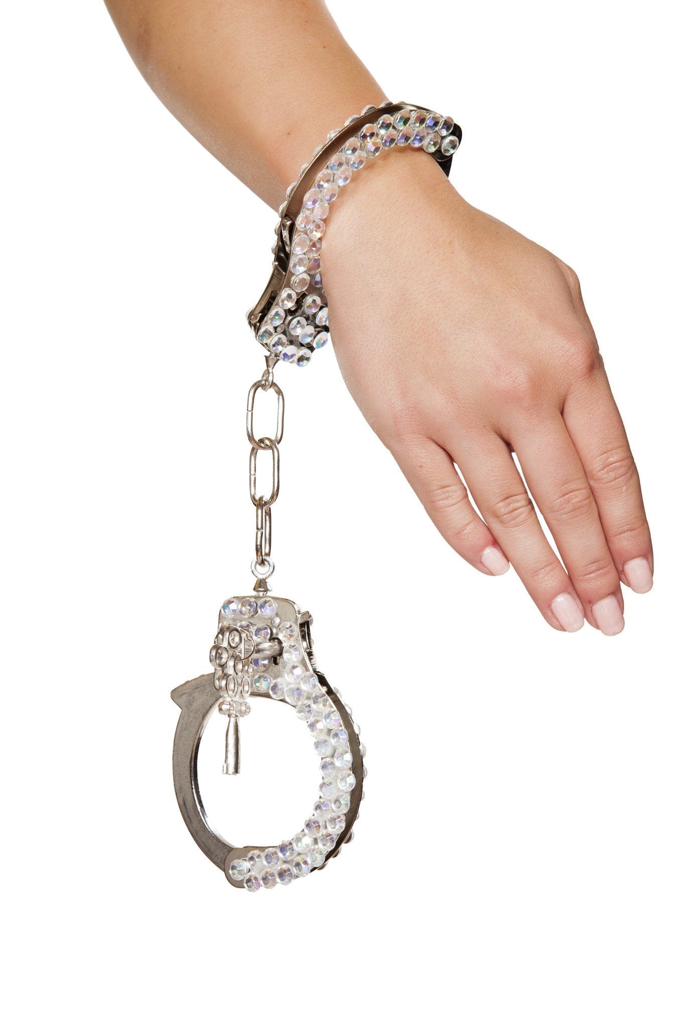 Silver Handcuffs with Rhinestones -Costumes,Accessories- Melted Glam LLC