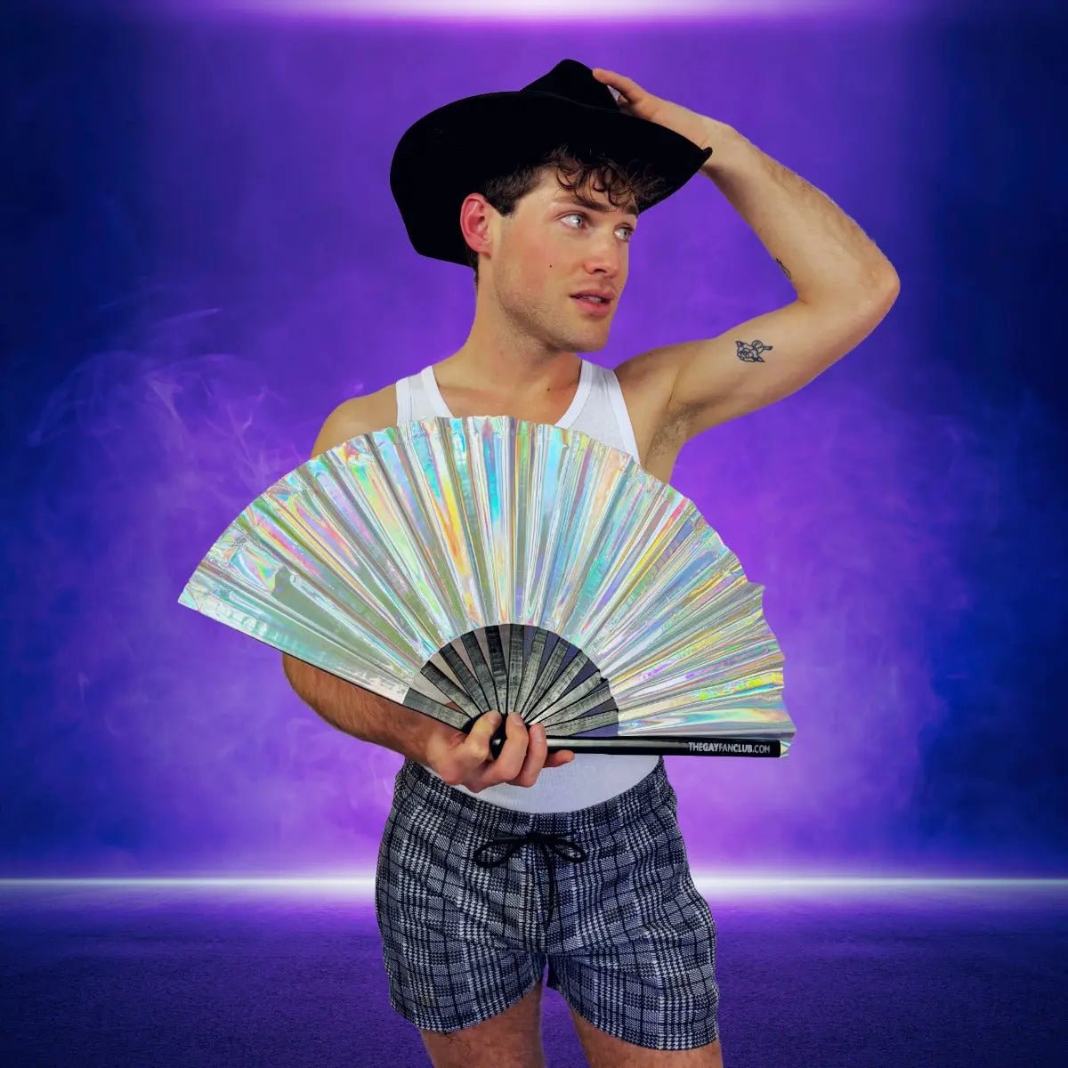 Disco Ball Holographic Fan -Hand Fan- Melted Glam LLC