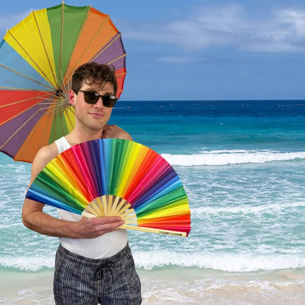 Rainbow Folding Fan -Hand Fan- Melted Glam LLC