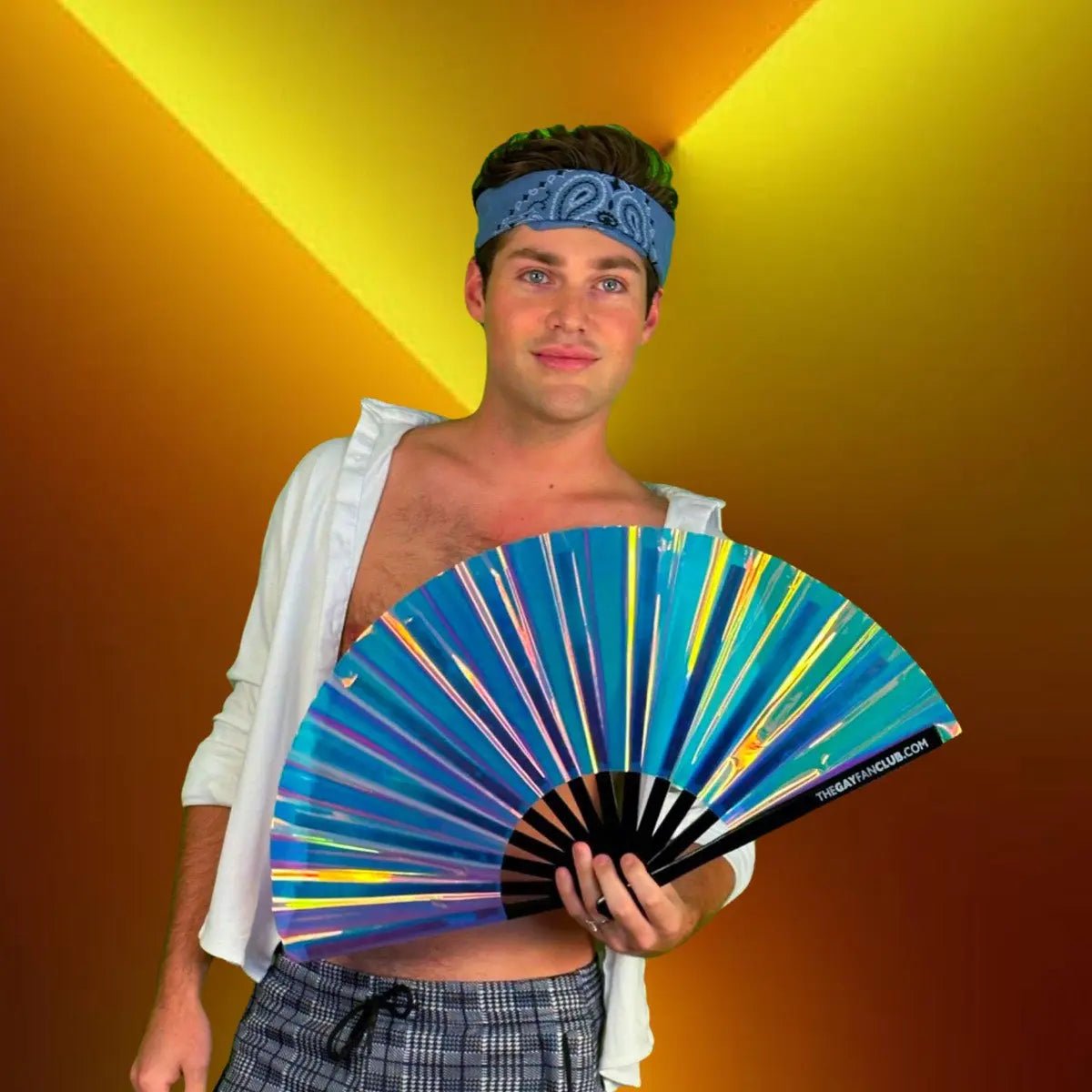 Iridescent Holographic Hand Fan -Hand Fan- Melted Glam LLC