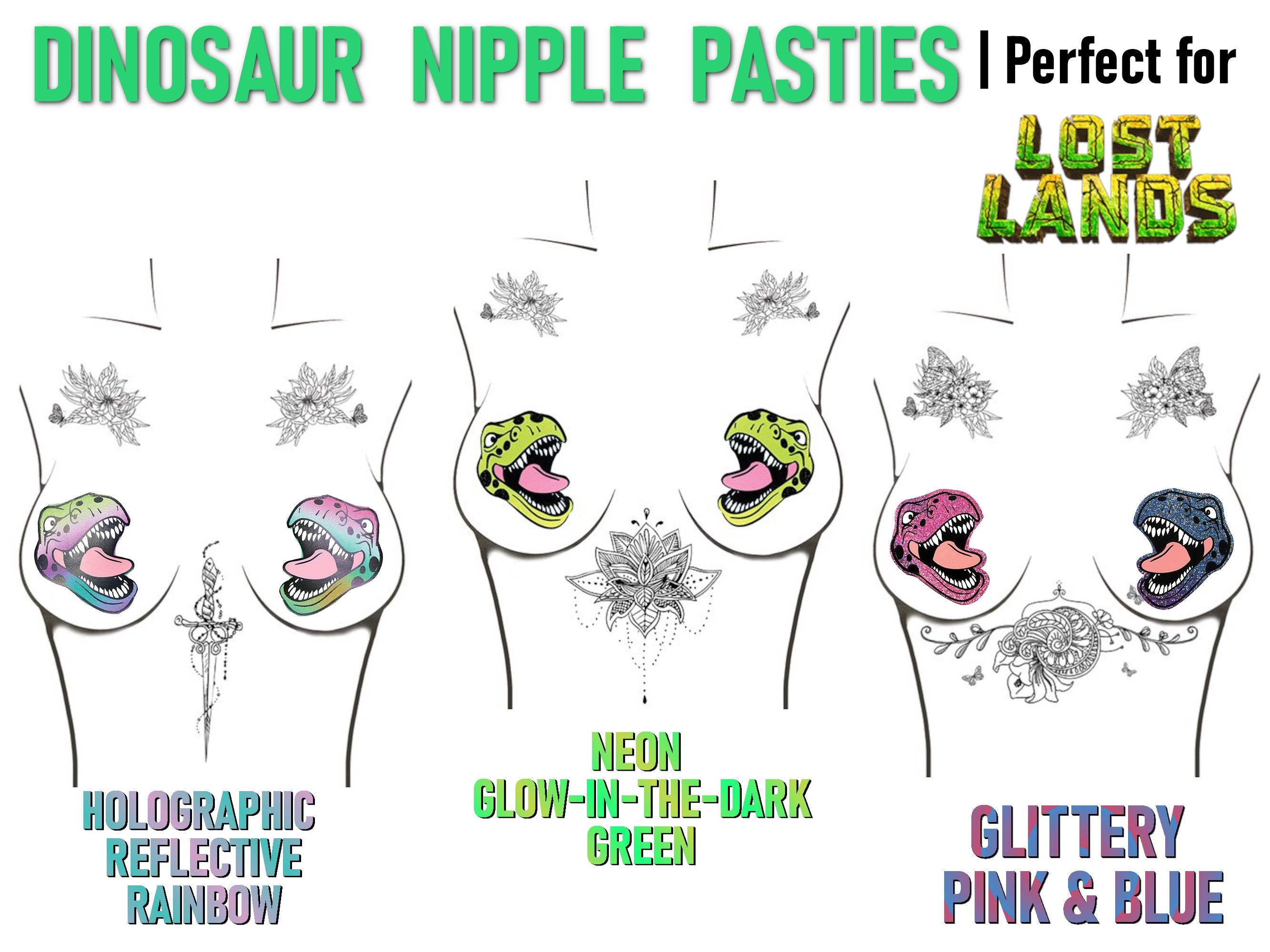 Dinosaur Pasties -Pasties- Melted Glam LLC