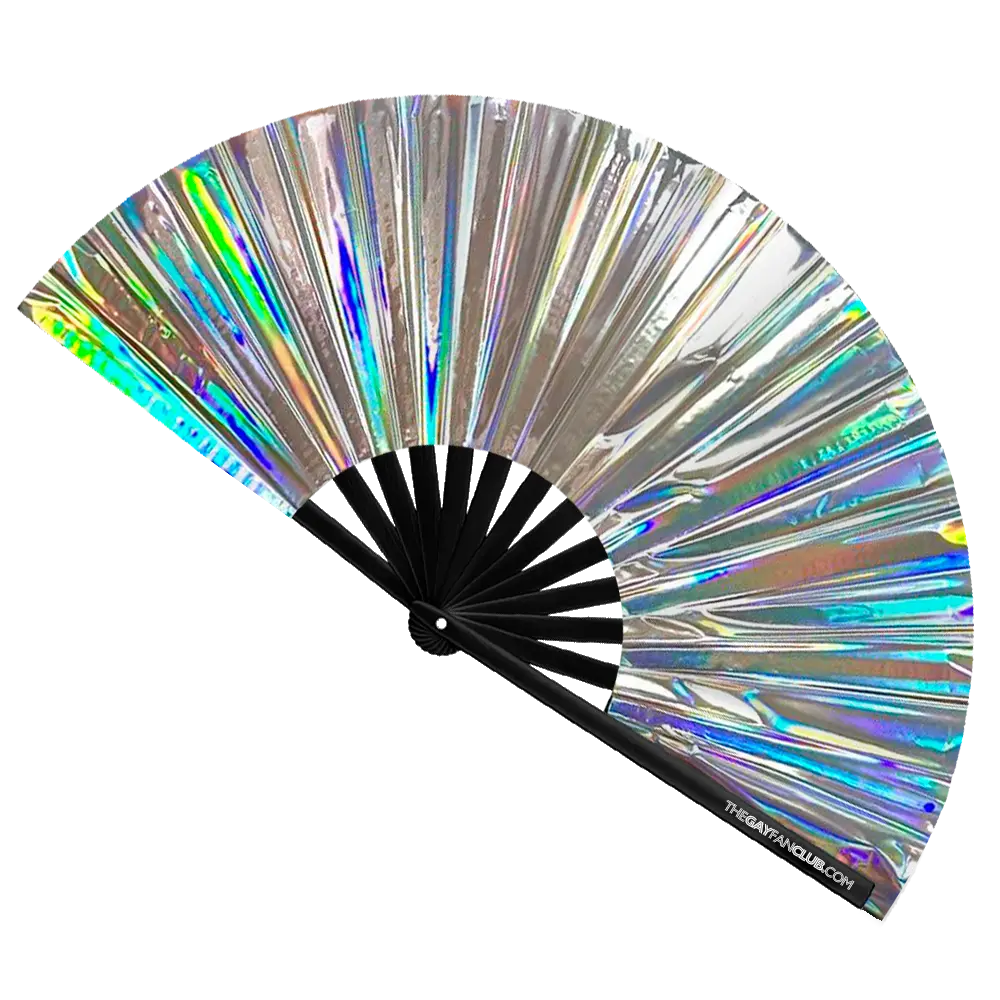 Disco Ball Holographic Fan -Hand Fan- Melted Glam LLC