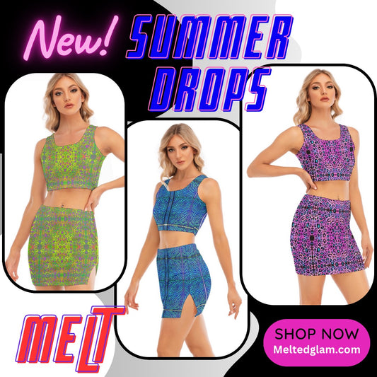 Crop Top & Skirt Set – Women's | 12 Melting Options | Rave & Festival Clothing | Melted Glam