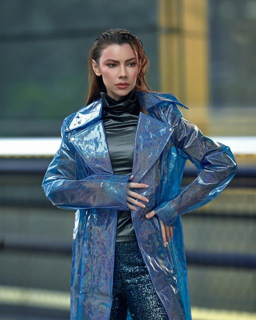 GlowGuard: Illumin8 Vinyl Rave Trench Coat - Melted Glam LLC