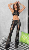 Electro-Luxe PVC Lace-Up Top - Melted Glam LLC