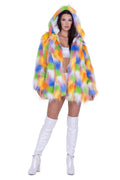 Electric Frost Hooded Fur Coat - Melted Glam LLC