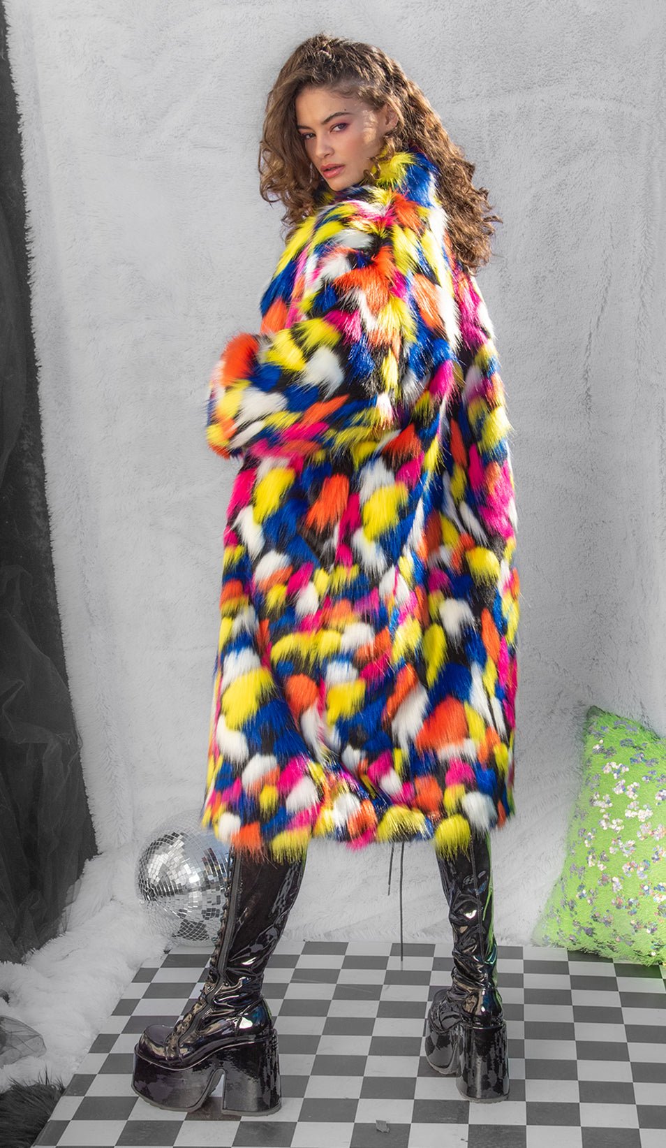 Galactic Groove Unisex Mid-Length Coat - Melted Glam LLC