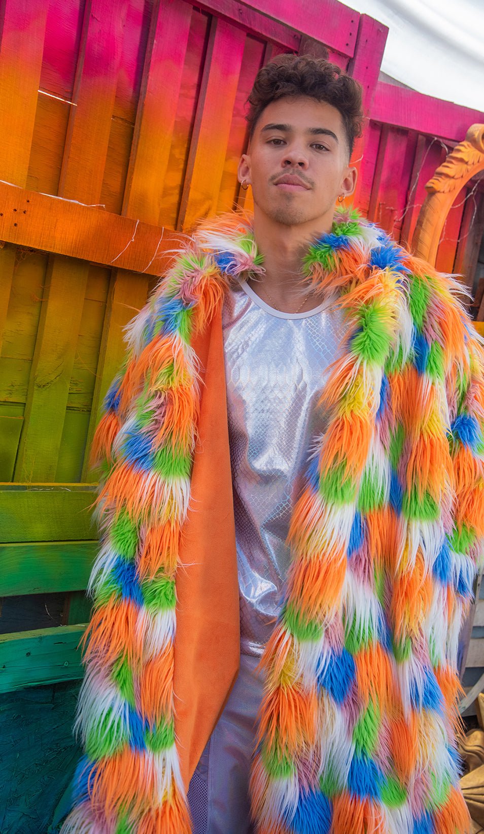 Galactic Groove Unisex Mid-Length Coat - Melted Glam LLC