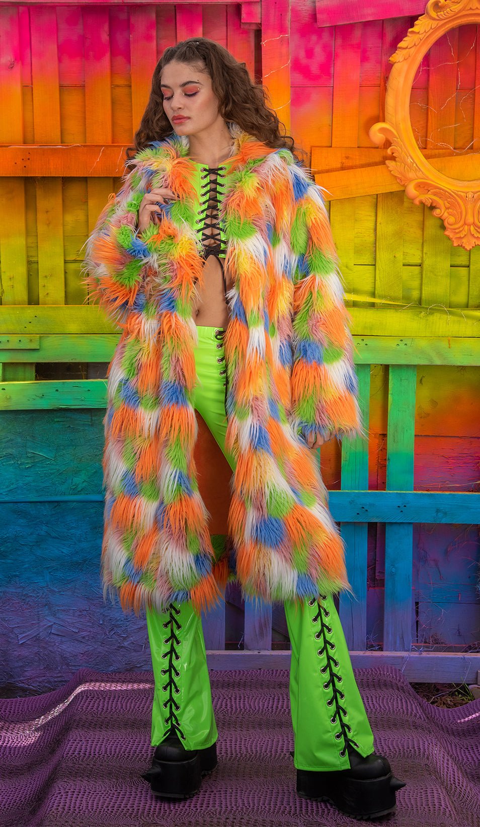 Galactic Groove Unisex Mid-Length Coat - Melted Glam LLC