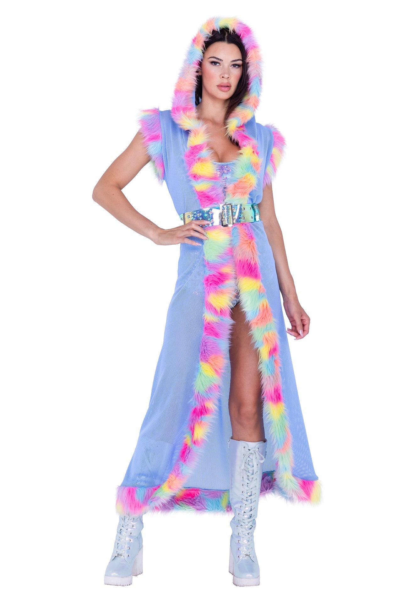 Electric Furry Vibes Hooded Coat - Melted Glam LLC