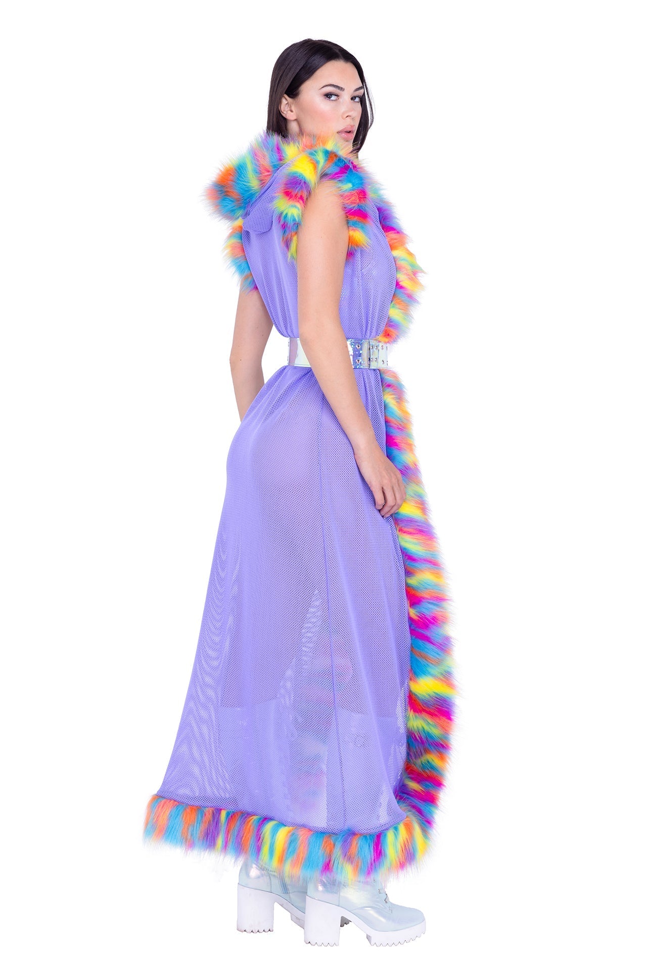 Electric Furry Vibes Hooded Coat - Melted Glam LLC