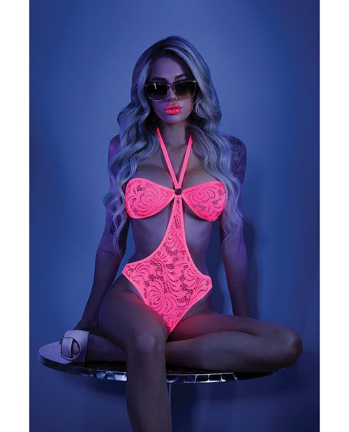 Glow Black Light Halter Bodysuit -Bodysuit- Melted Glam LLC