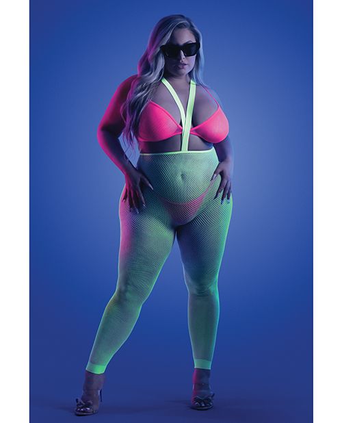Glow Come Alive Rave Outfit Set with Suspender, Pants, Bralette & G-String -Rave Outfit Set- Melted Glam LLC