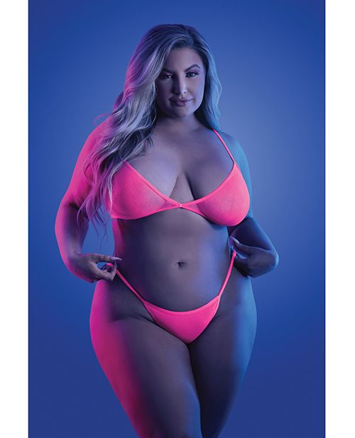 Glow Come Alive Rave Outfit Set with Suspender, Pants, Bralette & G-String -Rave Outfit Set- Melted Glam LLC