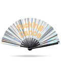 Holographic Disco Ball F*cking Dance XL Hand Fan -Hand fan- Melted Glam LLC