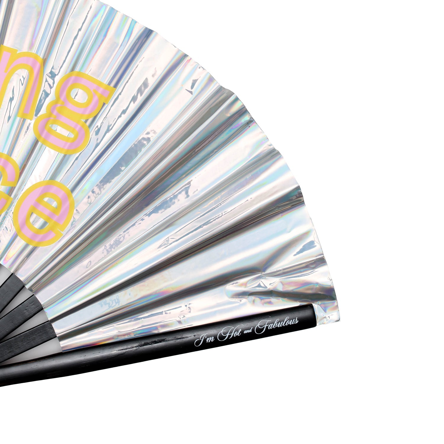 Holographic Disco Ball F*cking Dance XL Hand Fan -Hand fan- Melted Glam LLC