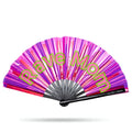 Holographic Pink Rave Mom XL Hand Fan -Hand fan- Melted Glam LLC