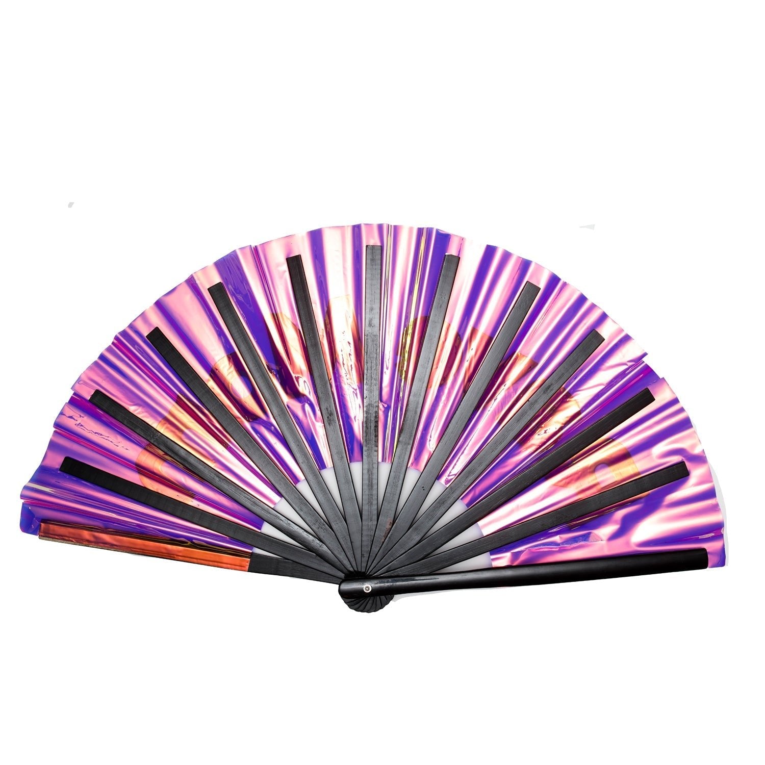 Holographic Pink Rave Mom XL Hand Fan -Hand fan- Melted Glam LLC