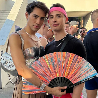 Iridescent Holographic Hand Fan