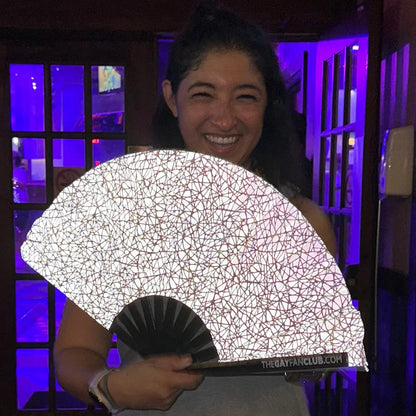 Discoteca Metallic Reflective Hand Fan