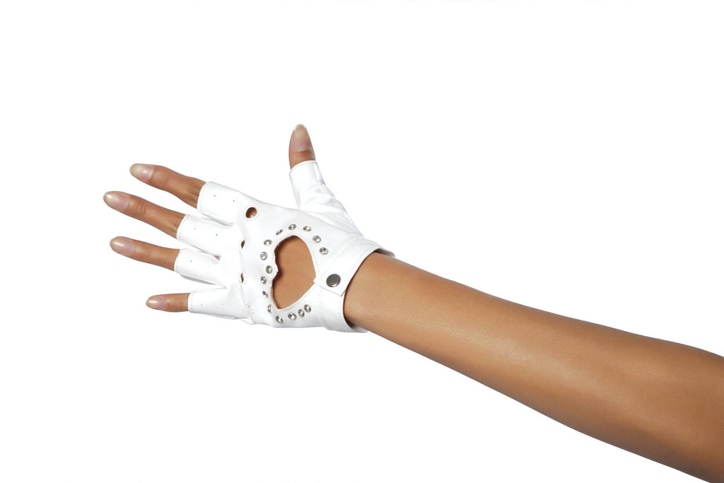 Pair of Gloves with Rhinestone Detail -Accessories, Ravewear- Melted Glam LLC