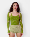Green Halter Bolero Set -Top- Melted Glam LLC