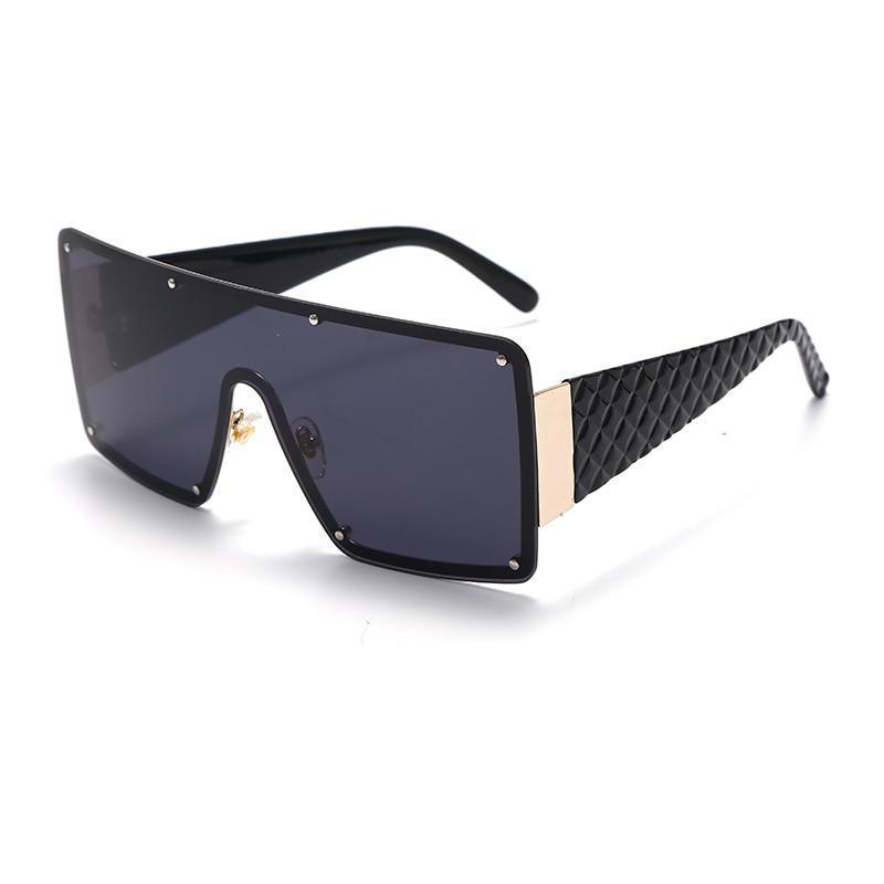 New Square Sunglasses For Women Fashion Oversized Metal Frame Vintage Glasses Retro Gradient Colors Glass With UV400 Protection -STS9NC170157CFR- Melted Glam LLC