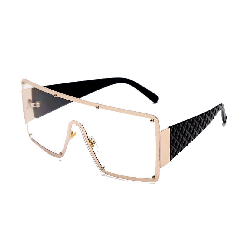 New Square Sunglasses For Women Fashion Oversized Metal Frame Vintage Glasses Retro Gradient Colors Glass With UV400 Protection -STS9NC170157CFR- Melted Glam LLC