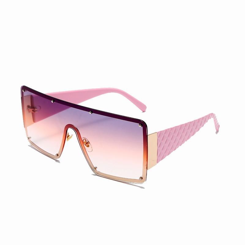New Square Sunglasses For Women Fashion Oversized Metal Frame Vintage Glasses Retro Gradient Colors Glass With UV400 Protection -STS9NC170157CFR- Melted Glam LLC