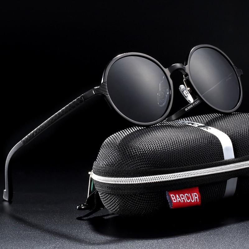 Round Luxury Polarized Universal Retro Modern Sunglasses With High Quality Metal Frame And UV400 Protection -STS9NC17822CDS- Melted Glam LLC