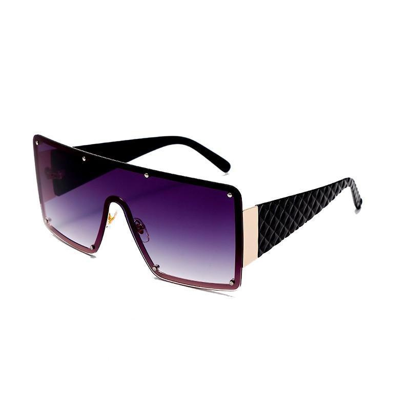 New Square Sunglasses For Women Fashion Oversized Metal Frame Vintage Glasses Retro Gradient Colors Glass With UV400 Protection -STS9NC170157CFR- Melted Glam LLC