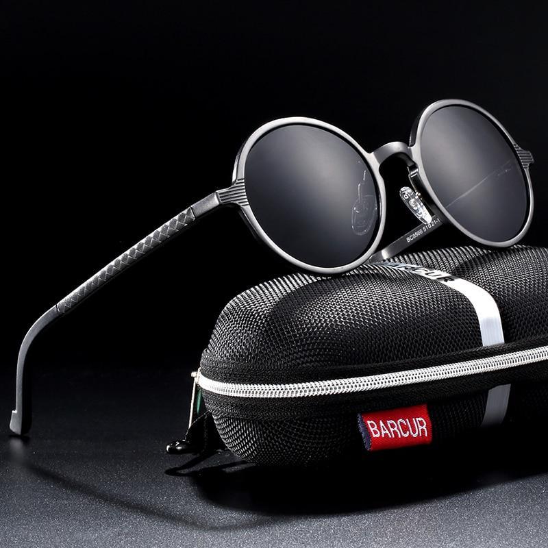 Round Luxury Polarized Universal Retro Modern Sunglasses With High Quality Metal Frame And UV400 Protection -STS9NC17822CDS- Melted Glam LLC