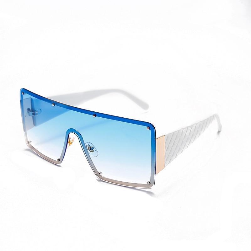 New Square Sunglasses For Women Fashion Oversized Metal Frame Vintage Glasses Retro Gradient Colors Glass With UV400 Protection -STS9NC170157CFR- Melted Glam LLC